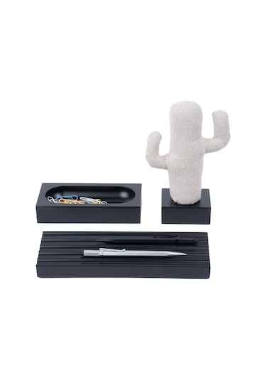 Kayigo Siyah Woody Bej Cactus Üçlü Set