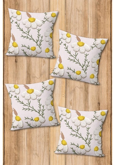 Dijital Baskılı Yumuşak Dokulu 4 Lü Kırlent Kılıfı Takımı 43x43 Cm Krl0081 Renkli