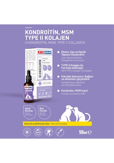 Kiki Excellent Kedi & Köpek Glukozamin Kondroitin Type II Kolajen 50 ML