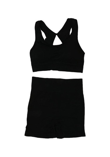 Kadın Yoga Seti Şeftali Yüksek Bel Kalça Kaldırıcı Spor Seti Toparlayıcı Darbeye Dayanıklı Hızlı Kuruyan Koşu Pantolonu Fitness Yoga Kıyafetleri Siyah