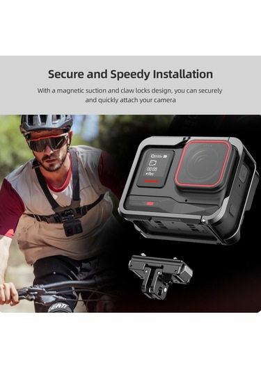 Mufunye Insta360 Ace/ace Pro İçin Alüminyum Manyetik Hızlı Çıkartma Tabanı - Spor Kamera Aksesuarı Siyah