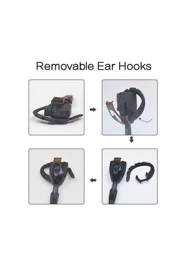 Vaorlo Bluetooth 5.0 Büyük Kapasiteli Kulaklık Tek İş Kulaklık Kulak Kancası Hd Mikrofon Ile Rahat Giyim Kulaklık