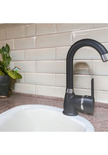 Mintev Siyah Ultra Lüx Komple Set Mutfak Evye Lavabo Ve Banyo Bataryası Siyah