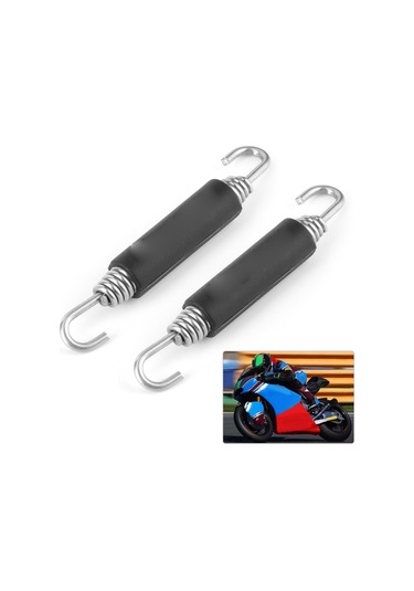 Moveevo Motosiklet Egzoz Borusu İçin Paslanmaz Çelik Yay Kanca, Dayanıklı Ve Anti-korozif, Kolay Kurulum, 2 Adet Set