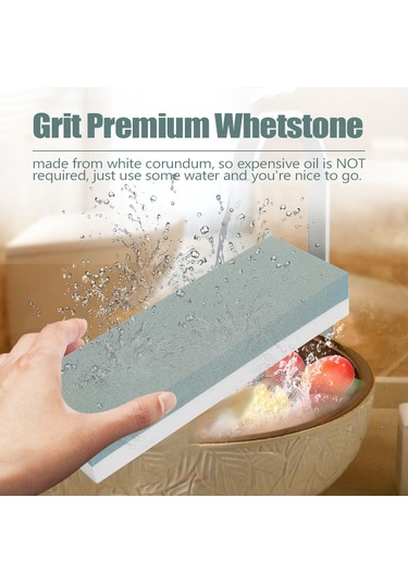 Kosona Beyaz Korundum İki Yönlü Taşlı Bıçak Kesici 240/800 Tane Seti Suyla Kullanıma Hazır Pratik Ve Dayanıklı