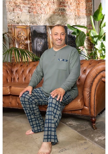 Aydoğan Erkek Emir Büyük Beden Kışlık Termal Gri Pijama Takımı 0545 Gri