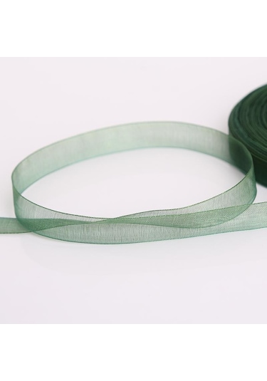 Koyu Yeşil 50 Yards/rulo Dıy Organze Kurdele Hediye Paketleme 12mm Parti Düğün Dekorasyon Kumaşı