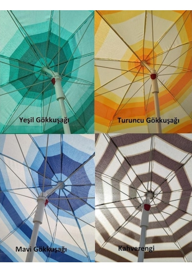 Sumedecor&Design Yüksek Kalite 10 Telli Plaj Şemsiyesi Eğilebilir Bahçe Şemsiyesi