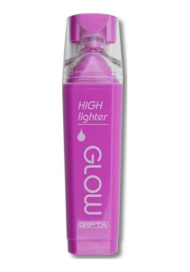 Gıpta Glow Kesik Uç Neon Mor Fosforlu Kalem 10 Adet Mor