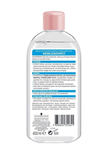 Diadermine Nemlendirici Micellar Kusursuz Makyaj Temizleme Suyu 400 ML