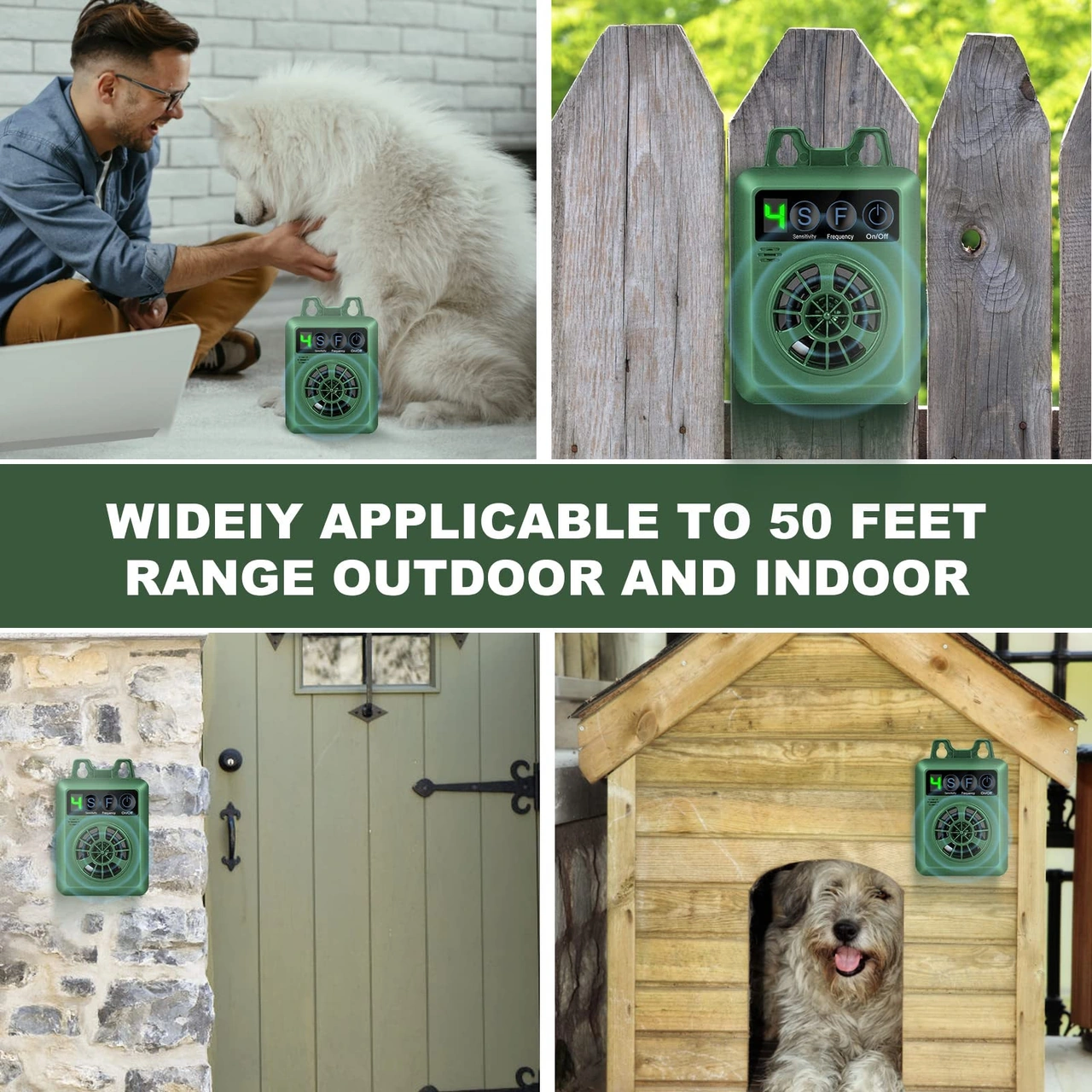 Geeroyoo Usb Şarjlı Ultrasonik Köpek Havlama Engelleme Cihazı, Dijital Ekranlı, 50 Ft Menzil, Ip4 Su Geçirmez, Köpek Eğitimi Ve Gürültü Kontrolü