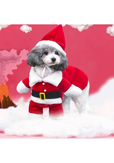 Xindoker Kışlık Noel Temalı Köpek Kıyafeti - Rüzgar Geçirmez Polar Kumaş, Ayarlanabilir Bel