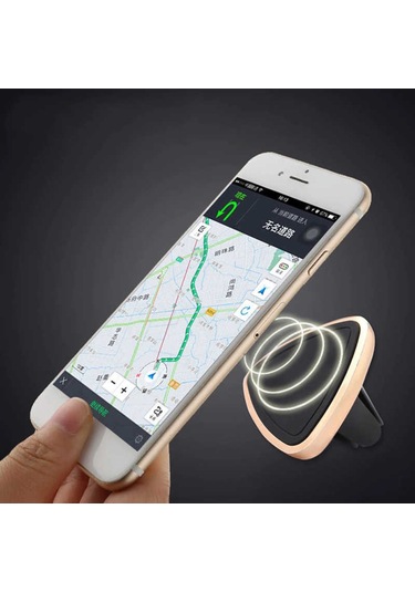 Magnetic Air Vent Araç Içi Telefon Tutucu Mini Üçgen-Gold