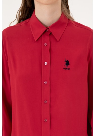 U.s. Polo Assn. Kadın Gömlek Desenli 50316429-vr104 Koyu Frambuaz/dark Raspberry