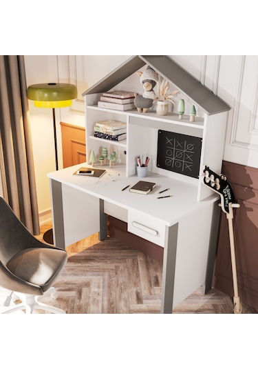 Meltem Kids Cozy Gri Çocuk Odası Çalışma Masası Gri