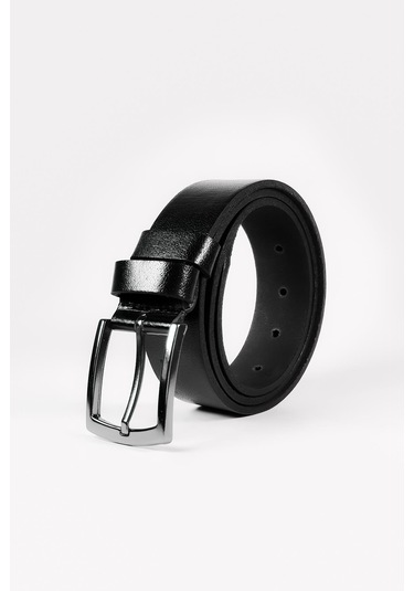 Mergenshoes Siyah Hakiki Deri Erkek Kumaş Pantolon Kemeri K05 001