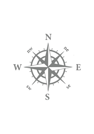 Pusula Araba Sticker 17x17 Cm Gri