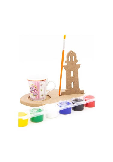 Na Neşeli Ahşap Deniz Temalı Ahşap Bardak Altı, Mumluk Ve Dekor Seti - Kahve Sunmu , Süs, Ahşap Boyama Model Bardakaltıdernızfenerıboyalı