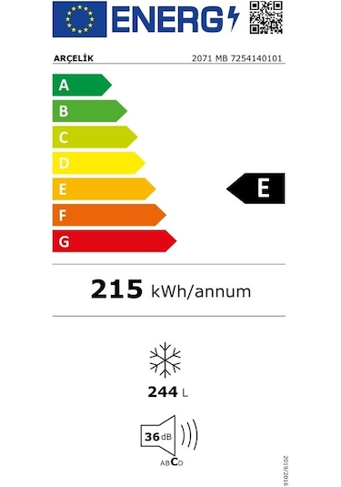Arçelik 2071 MB 244 LT 7 Çekmeceli Dikey Derin Dondurucu
