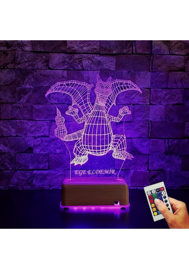 Doğumgünü Hediyesi Isimli Gece Lambası Ejderha Led Gece Lambası