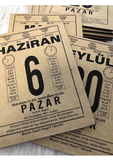 Kişiye Özel 13,5x18 cm Ahşap Özel Günler Takvim Yaprağı Tablo, Se