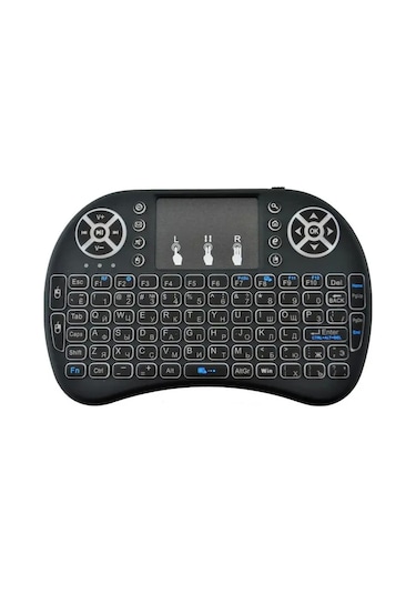 Smart Tv Box Ps3 Uyumlu Kablosuz Dokunmatik Işıklı Şarjlı Touchpadli Mini Q Klavye