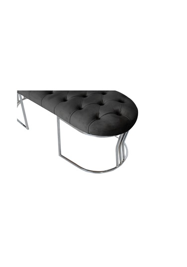 VİEGO SILVER GRİ-Kapitoneli Model Puf&Bench&Koltuk-Oturak-Uzun Makyaj Puff-Yatak Odası Ucu&Önü