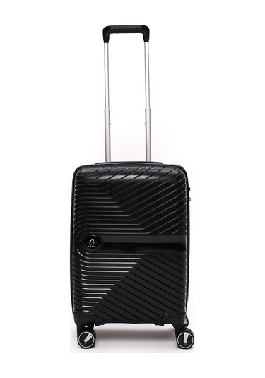 Elatae Exclusive Pro Polipropilen Kırılmaz 3'lü Valiz Seti Büyük - Kabin Boy Ve Makyaj Çantası Siyah 5239