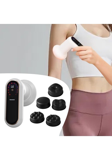 Suntek Mini Masaj Makinesi 5 Başlığı El Tipi Aleti Kol Vücut Beyaz