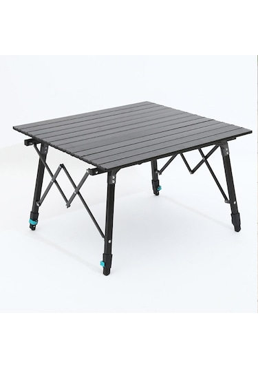 Madfox Skylite Yükseklik Ayarlı Katlanır Kamp Masası Siyah Siyah