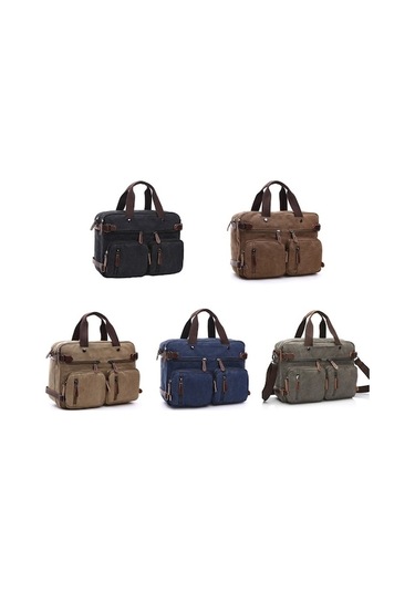 Gündelik Tuval Üç Amaçlı İş Evrak Çantası Bilgisayar Çantası Mavi Wx Mavi