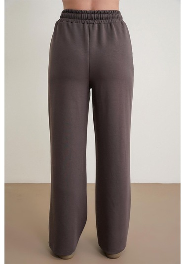 4785 Kadın Premium Modal Palazzo Dökümlü Bol Paça Pantolon Kahve Kahve