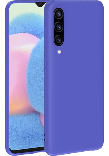 Samsung Uyumlu Galaxy A30s Kılıf Zore Premier Silikon Kapak Saks Mavi