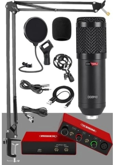Mikrofon, Stüdyo Ses Kartı, Stand Ve Filtre İle Glx Paket Set