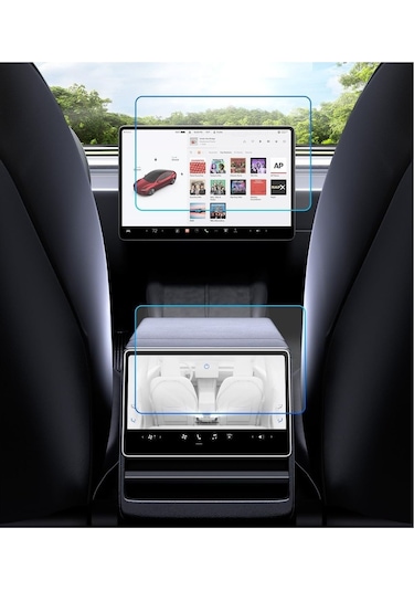 Tesla Model Y Juniper 2025 Ön Ve Arka Ekran 9h Nano Ekran Koruyucu Set