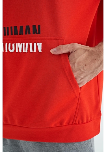 Fiesta Kanguru Cepli Yazı Nakışlı Kapüşonlu Erkek T-shirt - 88195 001