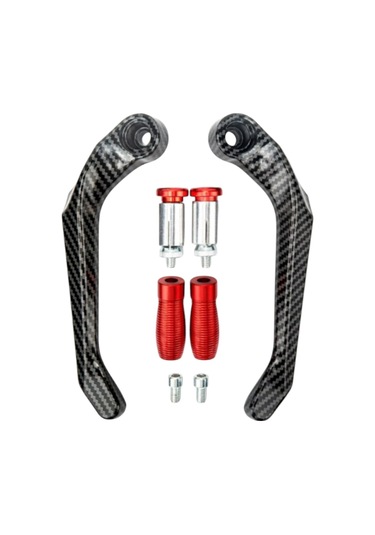 Motobir Elcik Manet Koruma Karbon Kırmızı Universal