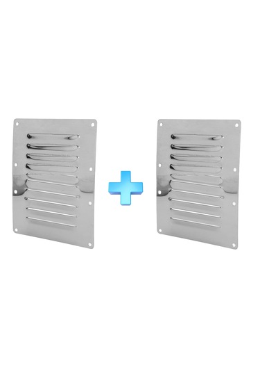 2 Adet Havalandırma Kapağı 10'lu Model 125x180 MM Paslanmaz Krom