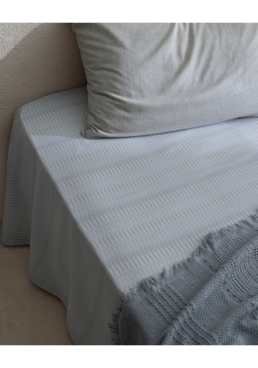 Madame Coco Delrico Tek Kişilik Pamuklu Çarşaf Takımı - Bej Ekru