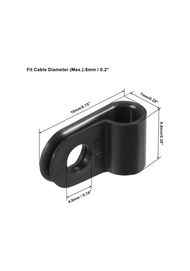 Kaynak Haritası 200 Adet Naylon R Tipi Kablo Klipsi Düzenleyici Kablo Klipsleri Kablo Yönetimi İçin 5 Mm Siyah Cc-0.5