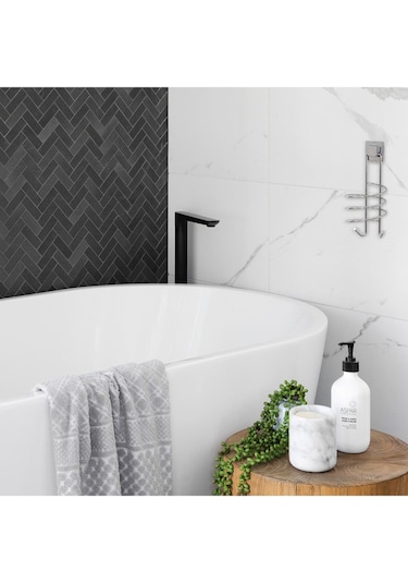 Yapışkanlı Fön Makinesi Asma Aparatı Krom