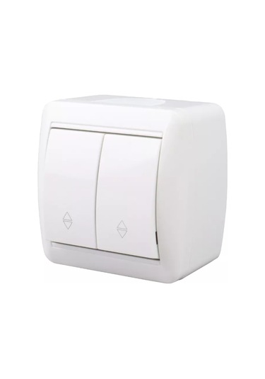 Tdmelectric Beyaz Geçişli İki Anahtarlı Anahtar 219928080