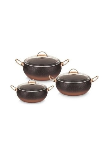 Oms 6 Parça Küre Tencere Seti Bakır 3031