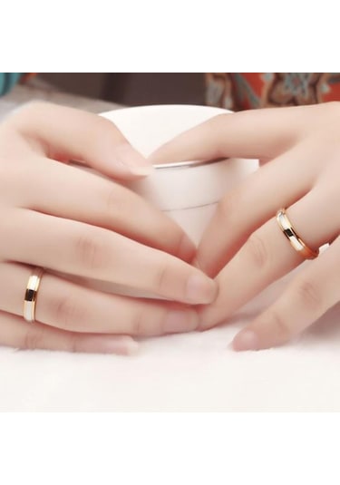 Moda Lover Çiftler Kadın Titanyum Çelik Nişan Alyans Band Takı, Cinsiyet: Erkek Çok Renkli