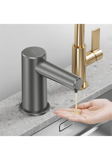 Xurunkeji Tezgah Üstü Lavabo Musluğu Sabunluk Kızılötesi İndüksiyon Otomatik Sabunluk Banyo Sabunlukları Sıvı Gümüş Gümüş