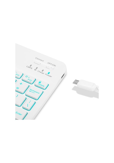 Jeemson Samsung Galaxy Uyumlu Tab S7/s8/s9/s9 Fe 11" İçin 7 Renkli Işıklı Bluetooth Klavye + Korumalı Kılıf, Kalem Dolabı Ve Multi-açı Ayarı, Hafif Mor