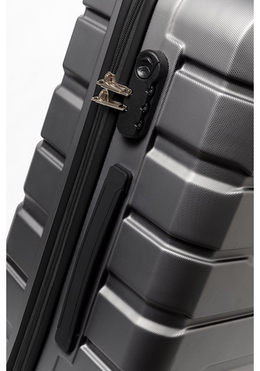 Unisex 4 Tekerli Kilitli Orta Boy Valiz Bavul Füme