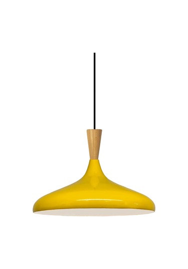 Açık Sarı Ahşap Huni Tekli Avize Sarkıt Salon Mutfak Cafe Butik Lamba Aydınlatma Avizeler Açık Sarı