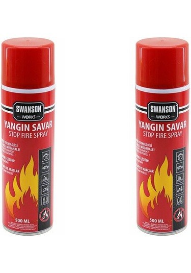 2 Adet Yangın Söndürücü - Yangın Savar Sprey 500ml + 500 Ml Ev -