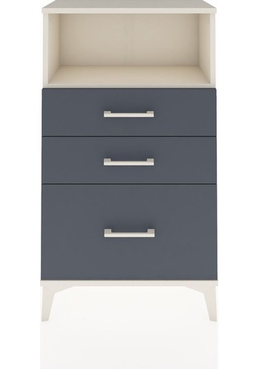 Arges Komodin Tek Raflı 3 Çekmeceli 60x30x106 Aytaşı-antrasit Aytaşı
